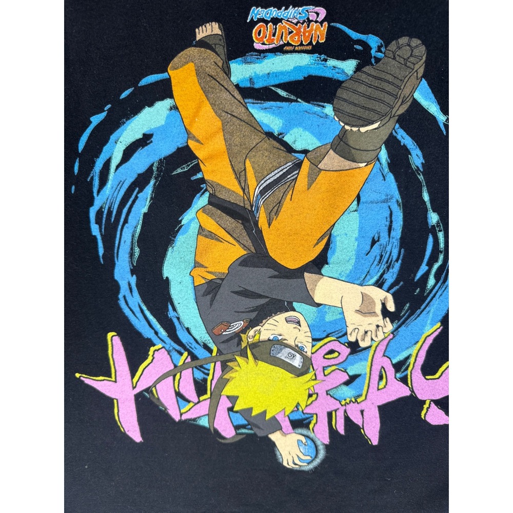 Naruto Shippuden Kids Graphic T-Shirt Black Naruto Uzumaki Rasengan Anime Tee M - Picture 3 of 9